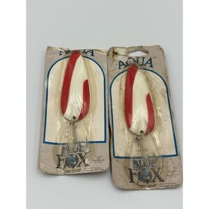 Vintage Red & White Spoon Lure Length: 4" NEW Old Stock Blue Fox Lot 2